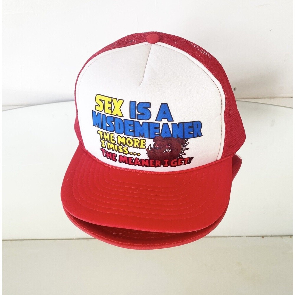 Vtg Hat S*x is Like a Mistemeaner Trucker Mesh snapback Mens Funny Adult Humor